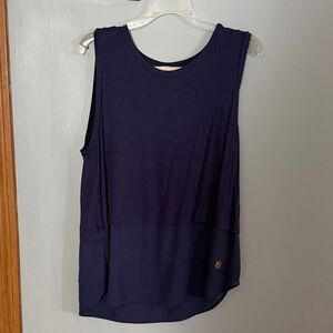 Michael Kors Sleeveless Layered Navy Tank Top